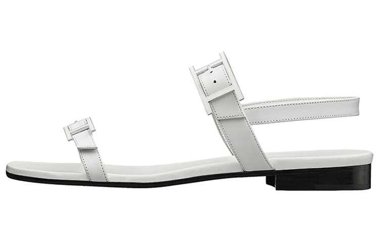 HERMES Hapi One Strap Sandals Women's White