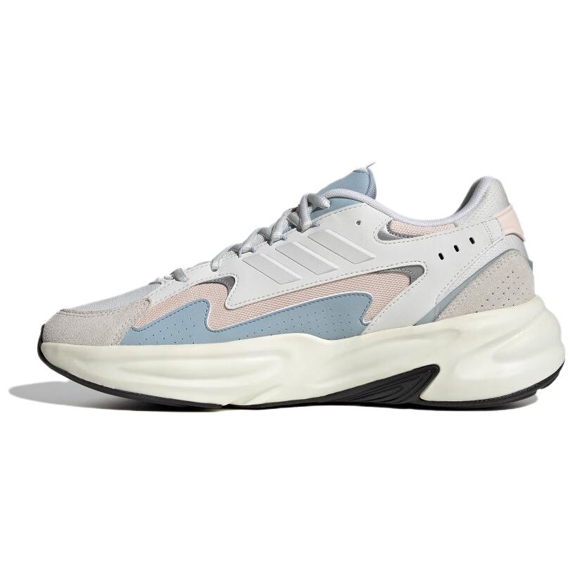 Adidas Ozwave Cushioning Wear-Resistant Low-Top Chunky Sneakers Unisex White Pink Blue