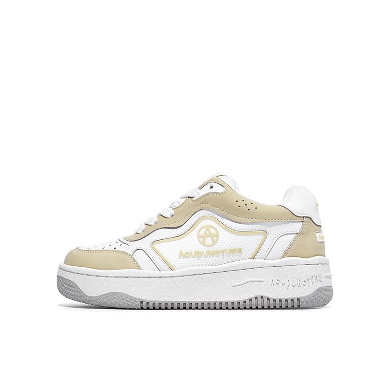 Acupuncture Low-Top Skateboard Shoes Unisex Apricot Yellow Box
