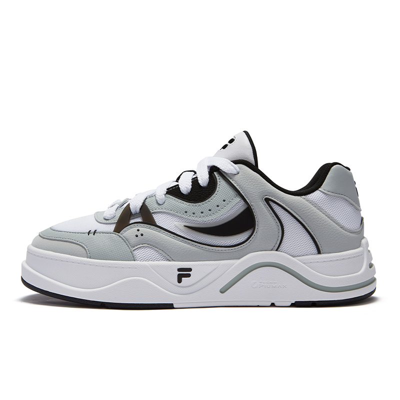 FILA FUSION 50 Slip Resistant Low Top Skateboard Shoes Men's White Gray