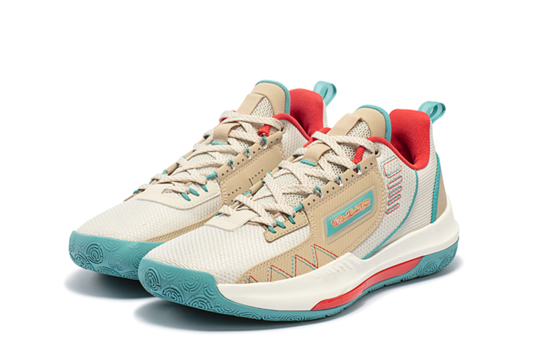 361° DVD Team Cushioning Anti-Slip And Wear-Resistant Low-Top Basketball Shoes Men's Apricot Tea Brown