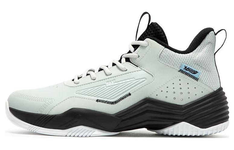 361° Cushioning Wear-Resistant Mid-Top Basketball Shoes Men's Gray Black