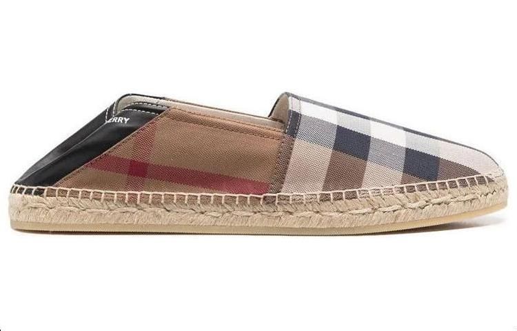 Burberry Check Espadrilles Birch Brown