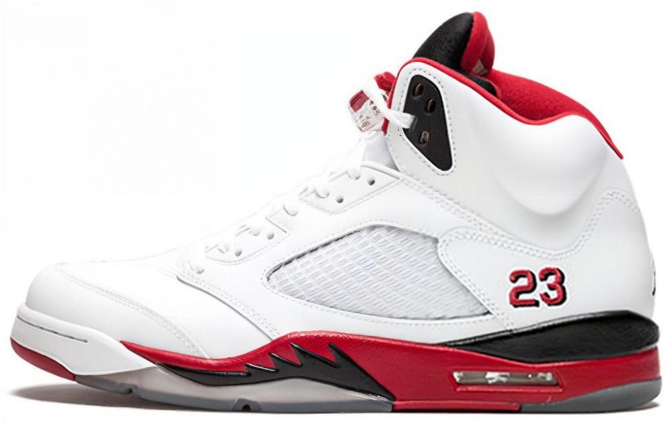 JORDAN 5 Retro Fire Red Black Tongue 2013