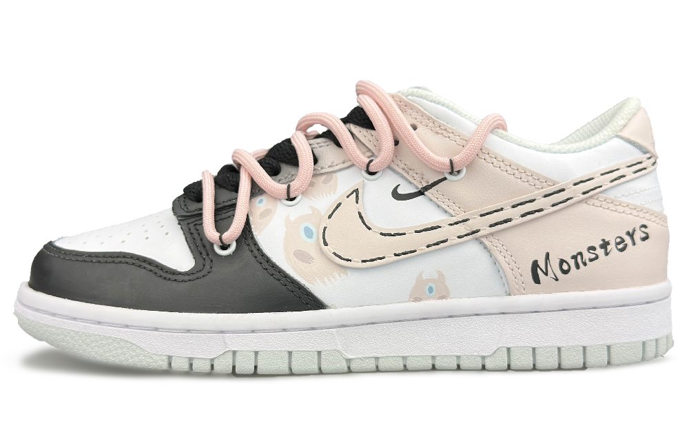 Nike Dunk Skateboard Shoes Men Low-Top Black Pink/White