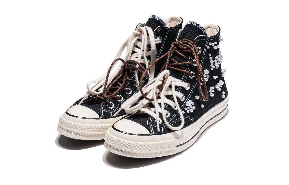 Converse 1970s Wear-Resistant Slip-Resistant High-Top Canvas Shoes Unisex Black Silver