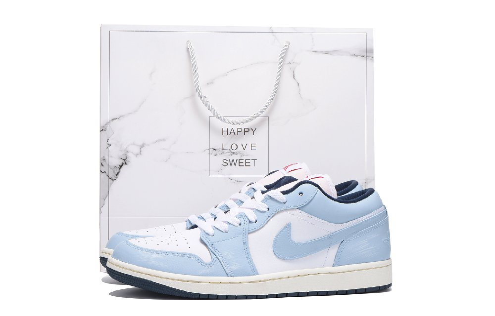 JORDAN Air JORDAN 1 Vintage Basketball Shoes Men Low-Top White Blue