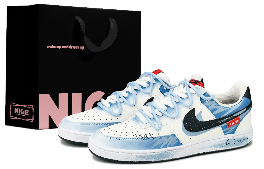 Nike Court Vision 1 Wear resistant And Lightweight Low Top Skateboard Shoes Men's Blue