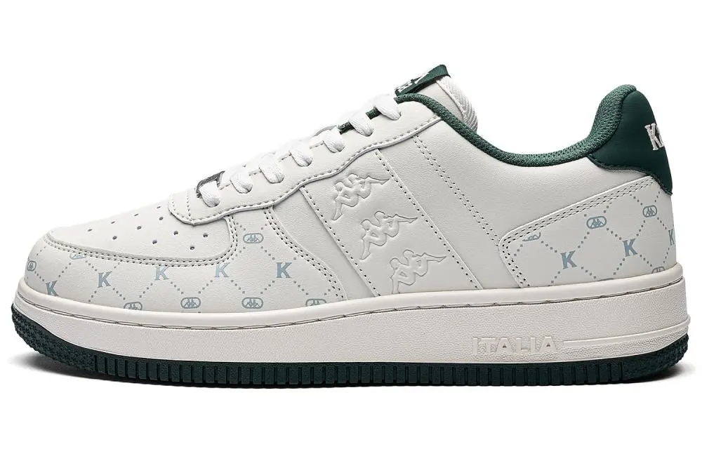Kappa Street Style Avant Garde Back to Back Low top Skateboard Shoes Unisex Classic White