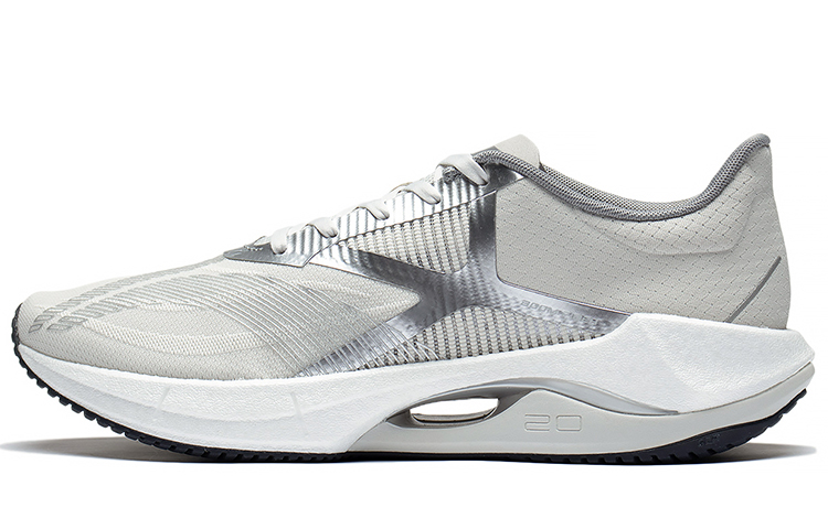 LiNing Super Light 20 Abrasion Resistant Breathable Low top Casual Running Shoes Men's Gray Silver
