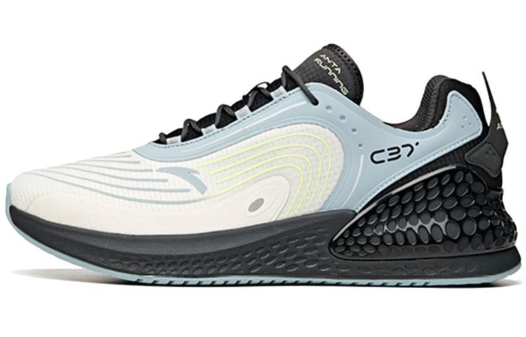 Anta C37+ Cushioned Anti Slip Wear Resistant Breathable Lightweight Low Top Sprint Running Shoes ] Men's Black Blue