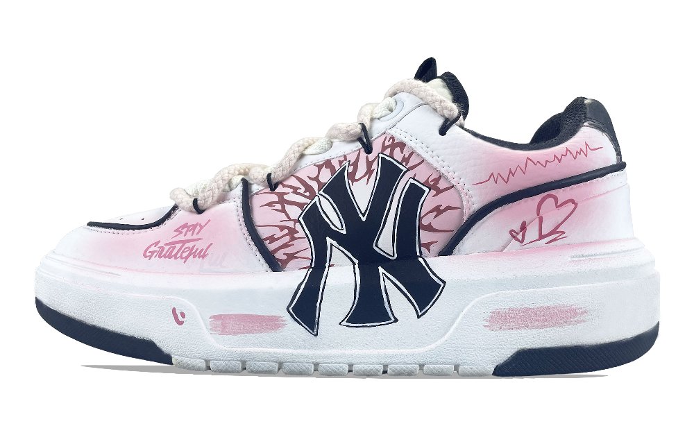 MLB Chunky Liner Wear-Resistant Height Increasing Low-Top Skateboard Shoes Unisex Pink