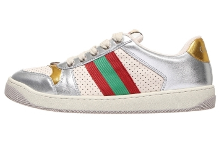 GUCCI Screener Dusty Shoes Low-Top Skateboard Shoes Women's Silver