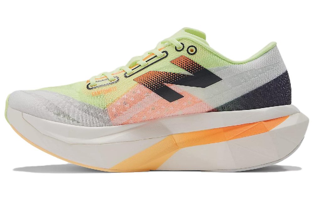 New Balance FuelCell SuperComp Elite V4 White Bleached Lime Glo Hot Mango Women's