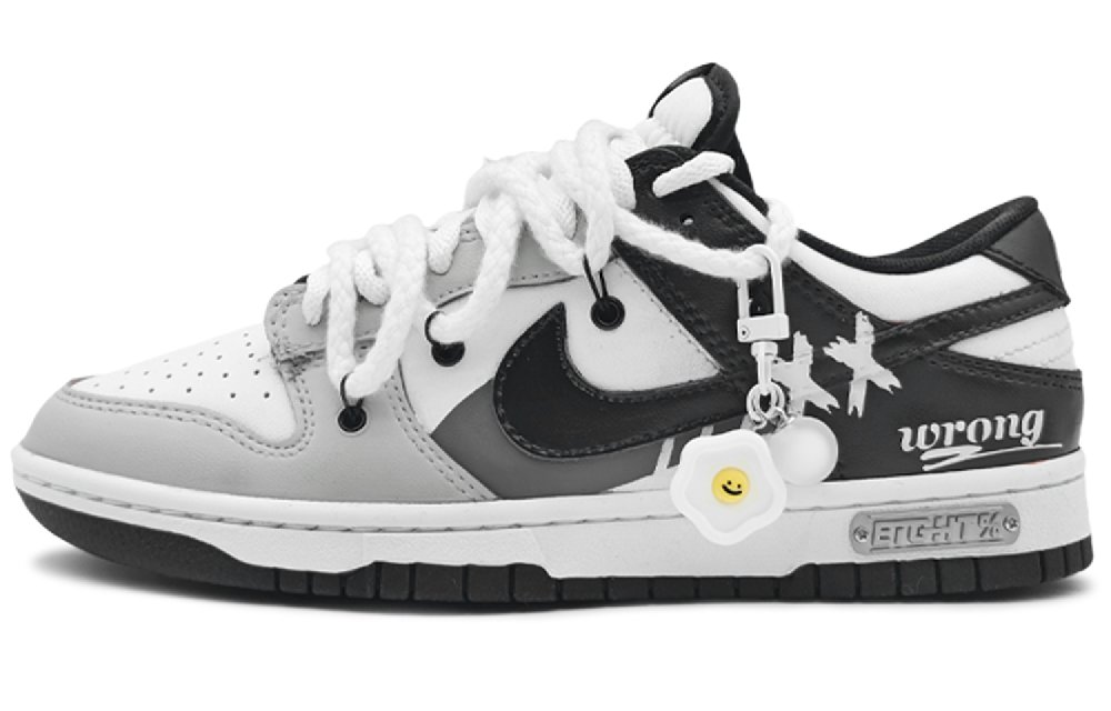 Nike Dunk Low 'Black' Panda Low-Top Skateboard Shoes GS Silver Gray