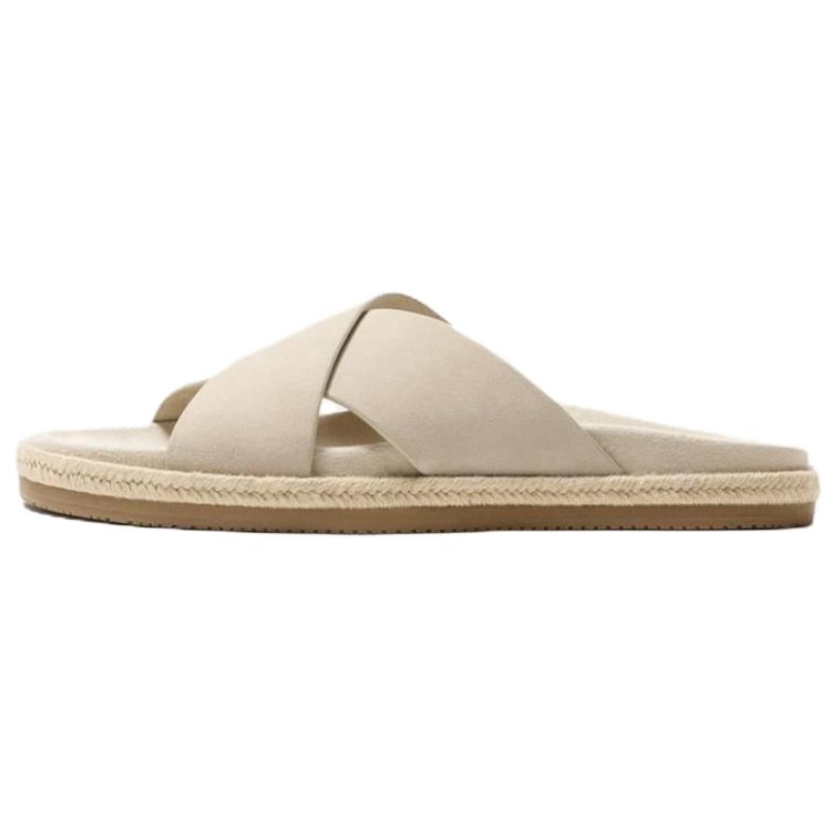 ZARA Slide Slippers Men's Light Beige Yellow