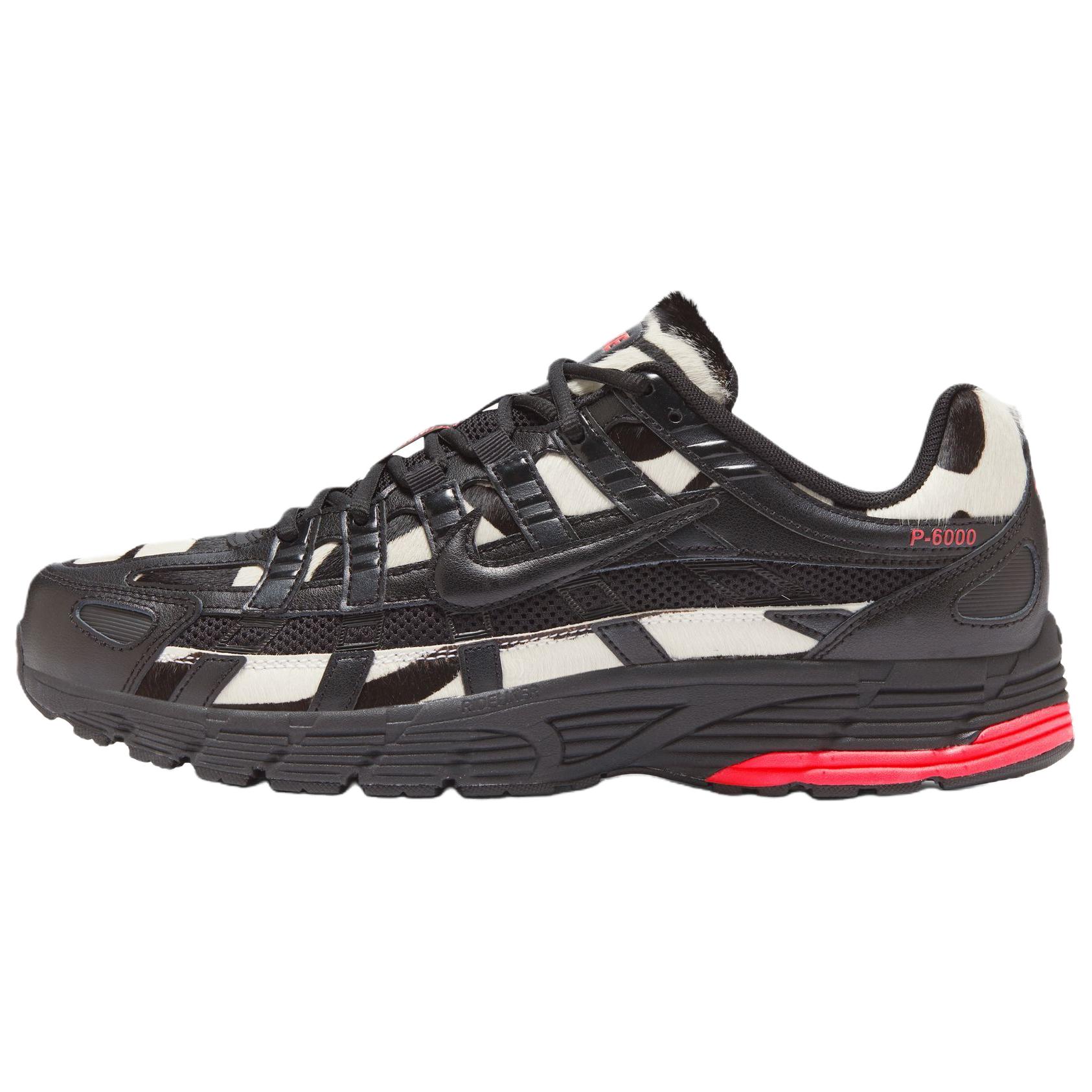 Nike P 6000 Breathable And Lightweight Low top Running Shoes Men's Black White Red