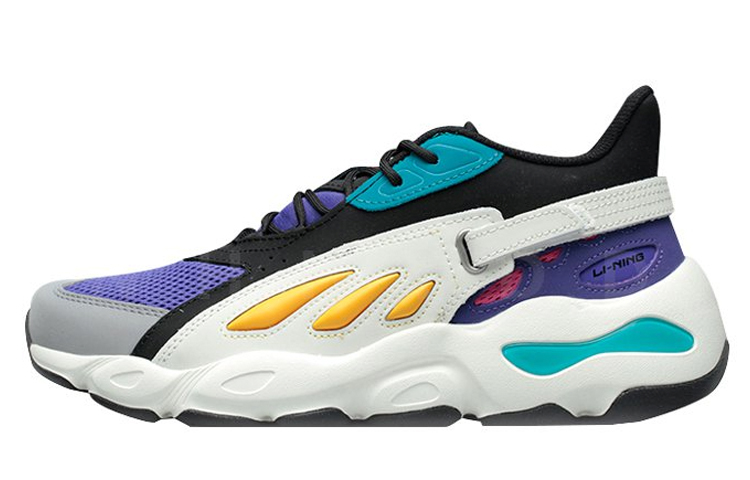 LiNing Butterfly Chunky Sneakers Men Low-Top White Purple