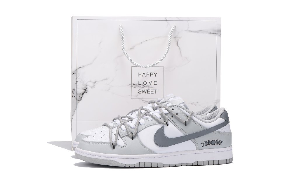 Nike Dunk Coverage Anti-Slip And Wear-Resistant Low-Top Skateboard Shoes Men's Light Gray