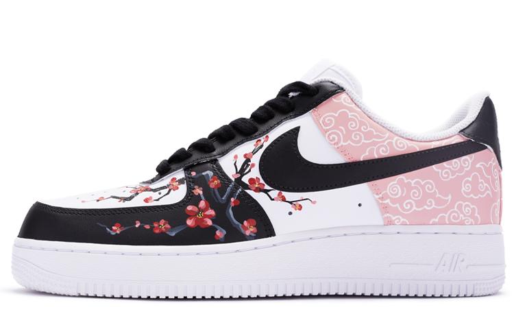 Nike Air Force 1 07 Anti-Slip Wear-Resistant Low-Top Skateboard Shoes Men's White Black Blue Pink