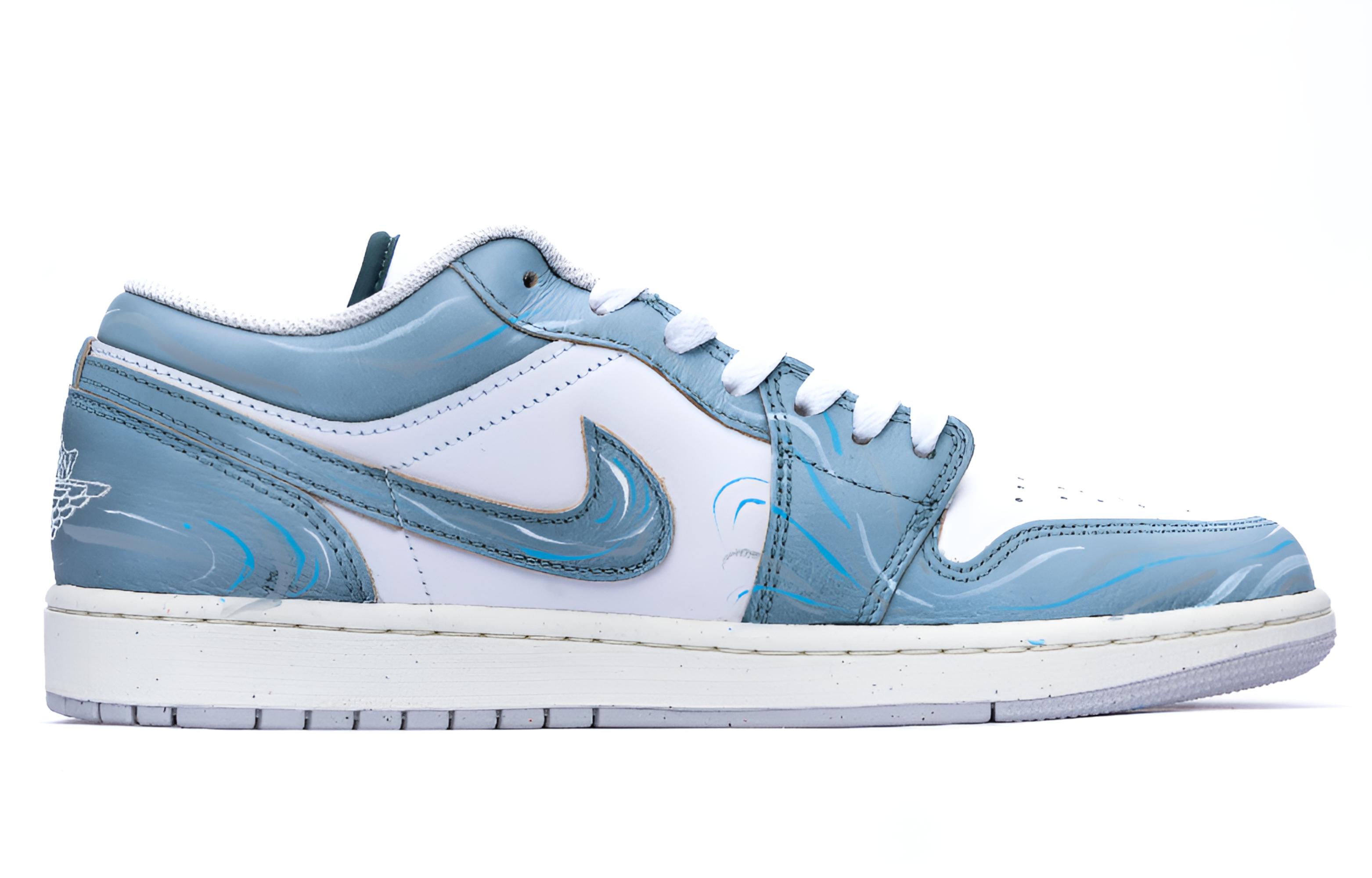 Jordan Air Jordan 1 Cushioning, Wear Resistant Low top Vintage Basketball Shoes Unisex Blue купить в интернет-магазине Yoocart с быстрой доставкой по России.