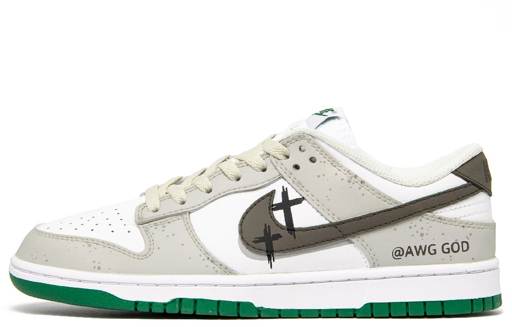 Nike Dunk Skateboard Shoes Men Low-Top Gray White/Brown