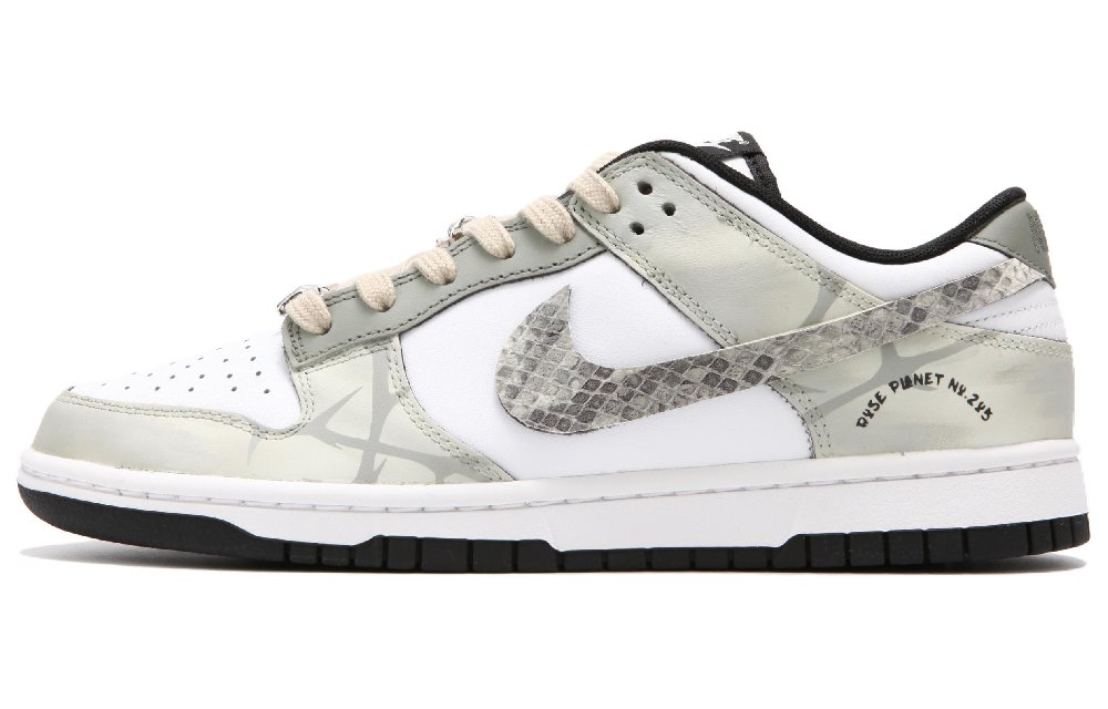 Nike Dunk Low Anti-Slip And Wear-Resistant Lightweight Low-Top Skateboard Shoes Unisex White Gray Green