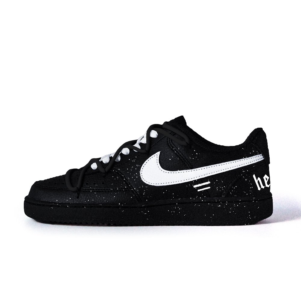 Nike Court Vision Lone Tree Small Flower Anti-Slip Wear-Resistant Low-Top Skateboard Shoes Unisex Black