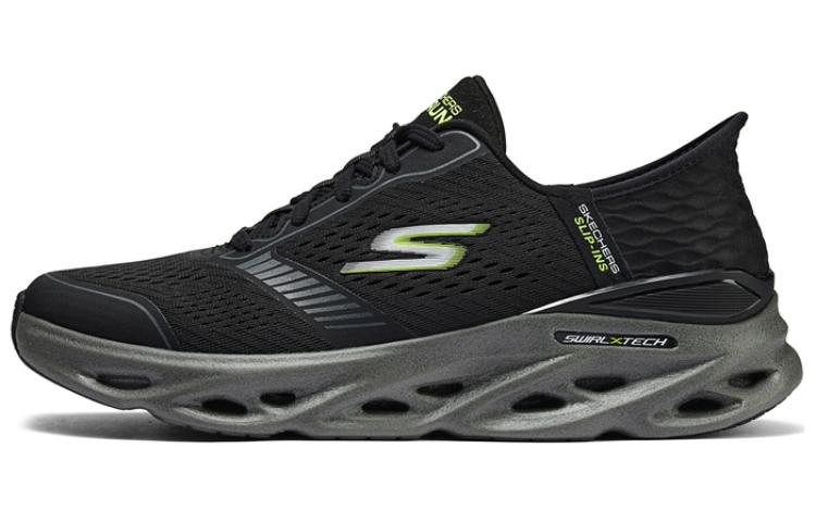 Skechers Low Top Casual Running Shoes Men's Black Gray