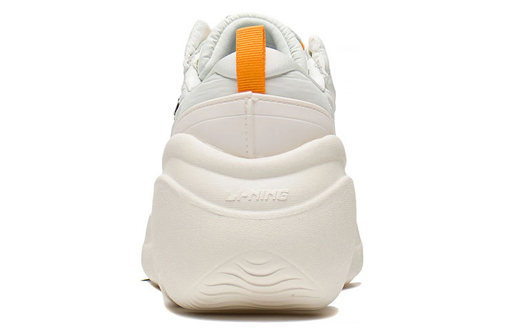 LiNing Cream Puff Cushioning, Slip Resistant, Abrasion Resistant, Height Increasing Low Top Casual Shoes Women's Ecru