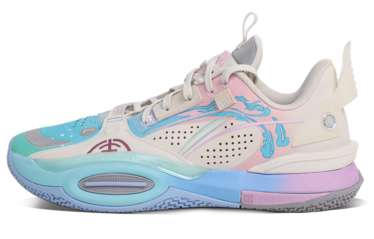 LiNing All City 10 Low Top Basketball Shoes Men's Blue Pink