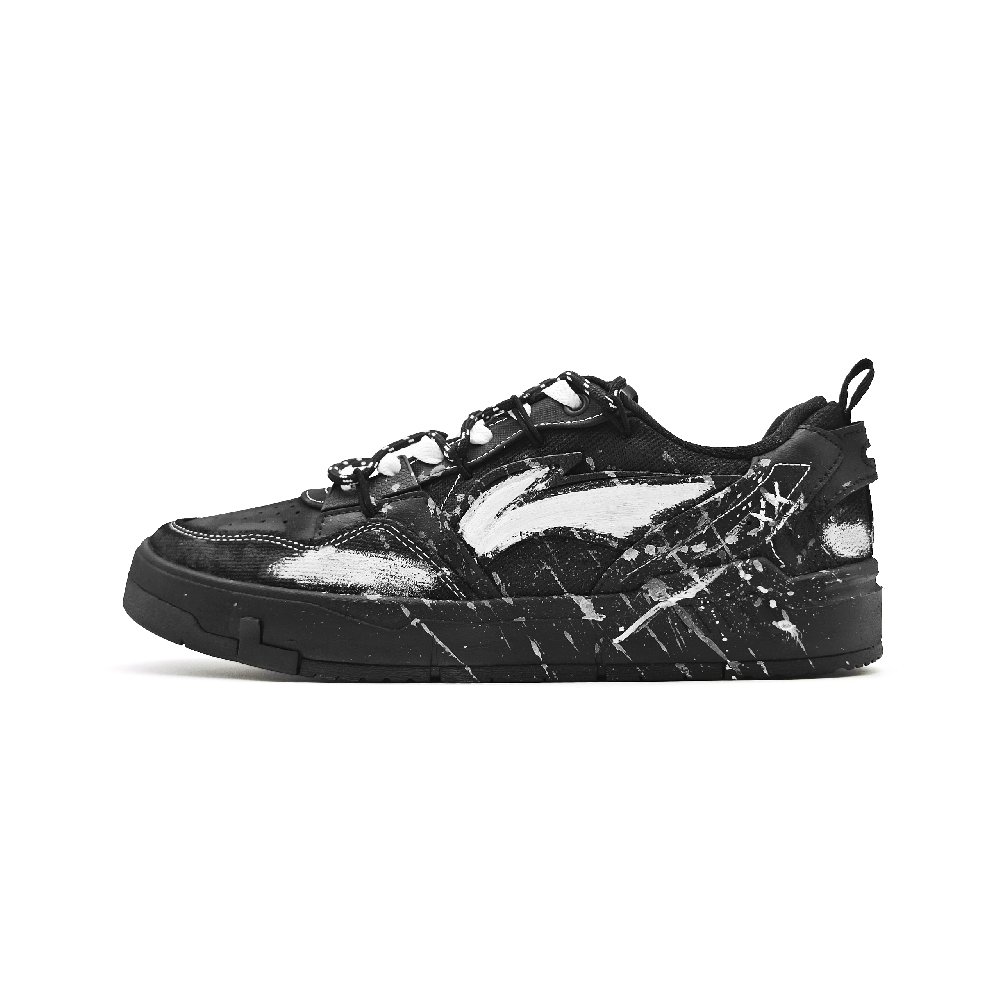 LiNing Yuan Chu Abrasion Resistant Breathable Height Increasing Low Top Skateboard Shoes Men's Black