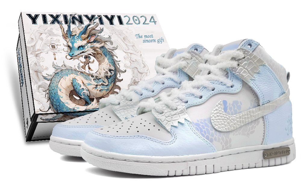 Nike Dunk High High-Top Skateboard Shoes Unisex Blue White