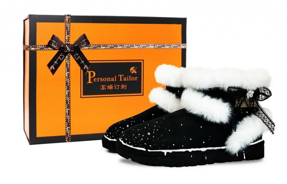 UGG CLASSIC MINI Box Joy Pull 'Fleece' Winter Warm Short Snow Boots Women's Black