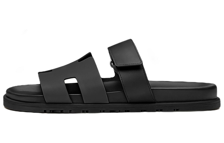 HERMES Chypre Slide Slippers Men's Black