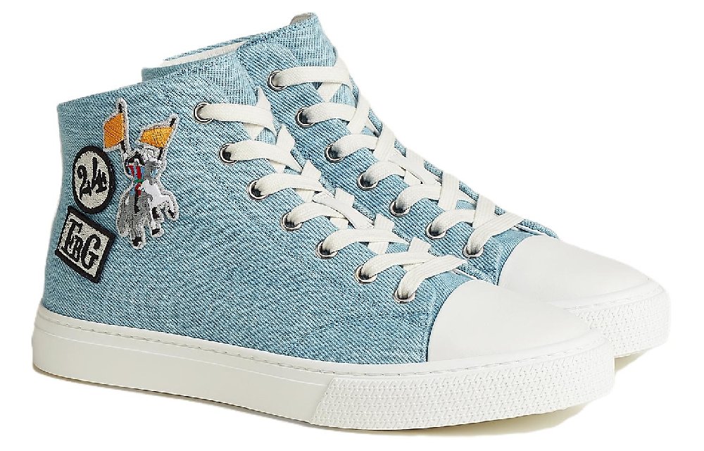 HERMES Illico High Top Skateboard Shoes Women's Light Blue