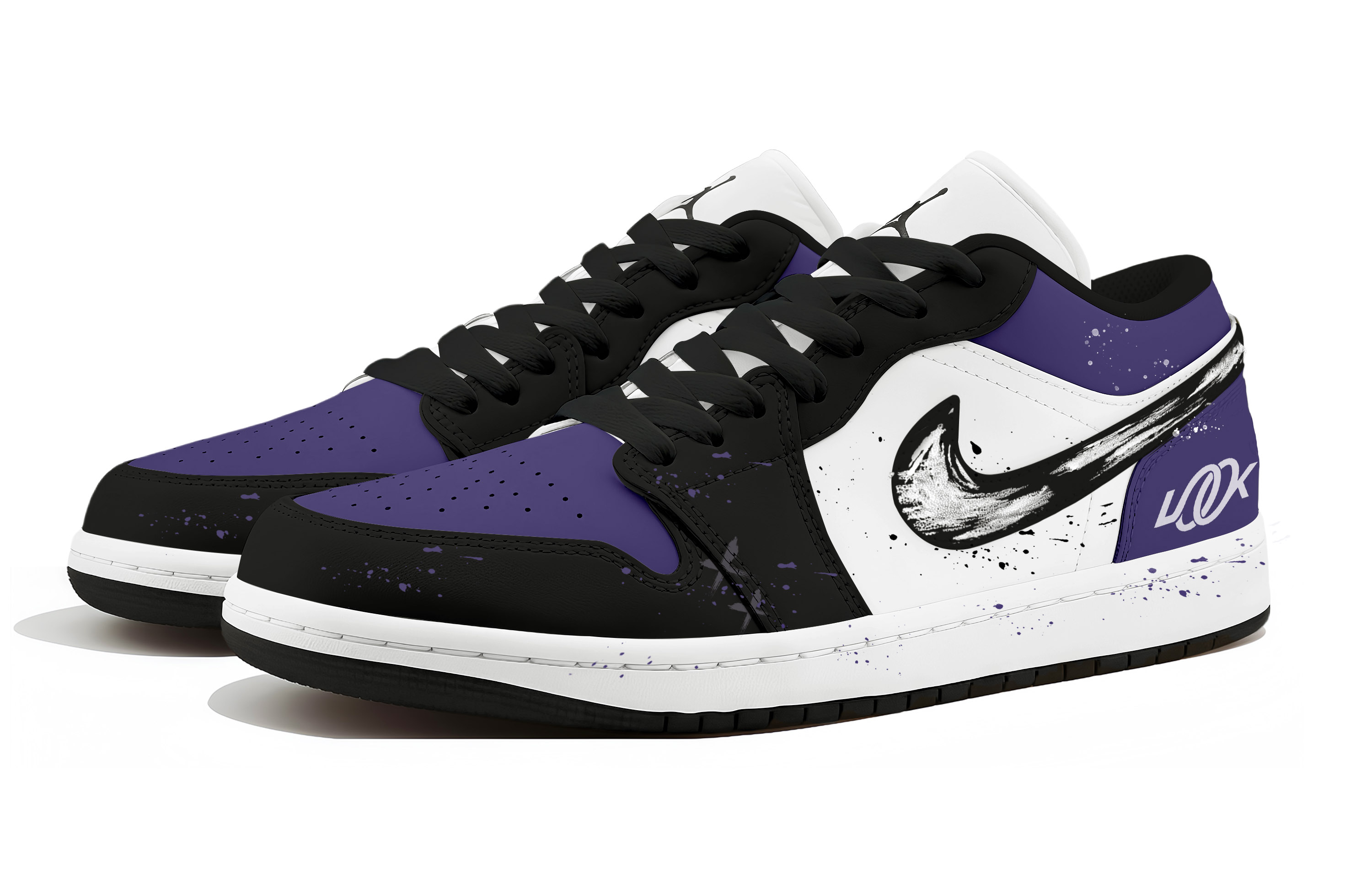 Jordan Air Jordan 1 Abrasion Resistant Low Top Vintage Basketball Shoes Unisex Black Purple купить в интернет-магазине Yoocart с быстрой доставкой по России.