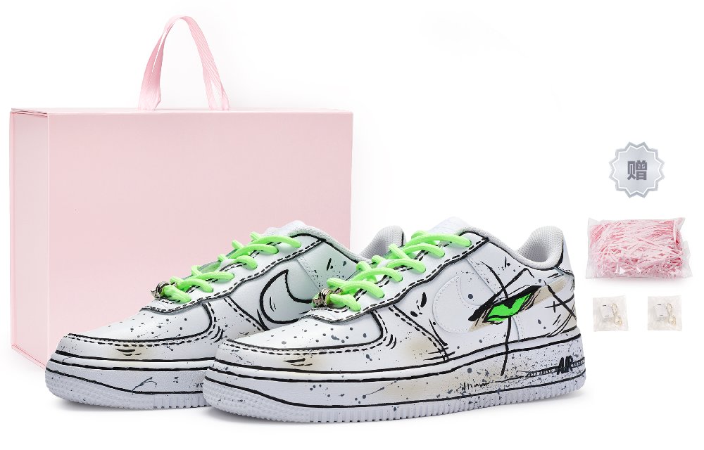Nike Air Force 1 Skateboard Shoes Women's Low-Top Green/Black