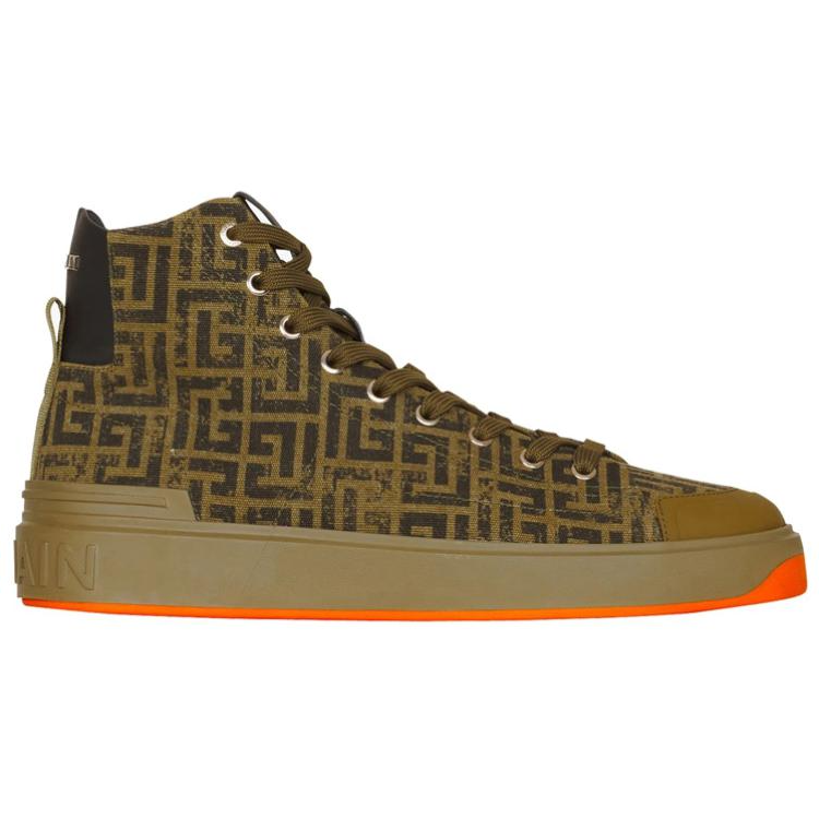 BALMAIN Canvas Shoes Men's High top Khaki