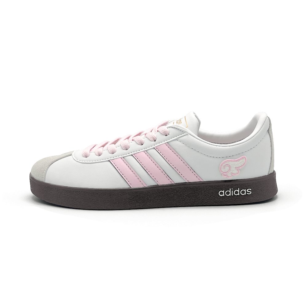 Adidas Neo VL Court 2.0 Pink Velvet Angel Abrasion Resistant Low Top Skateboard Shoes Unisex Pink White
