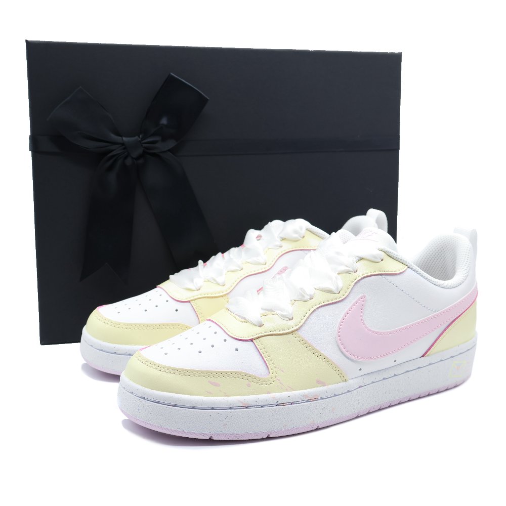 Nike Court Borough Low-Top Skateboard Shoes GS Light Yellow