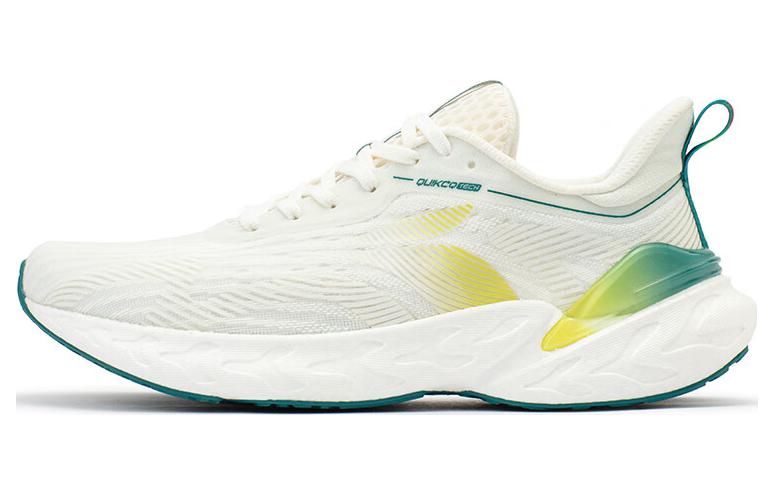 361° Popping Foam 3.0 Cushioned Slip Resistant Abrasion Resistant Low Top Running Shoes Men's White Green Yellow