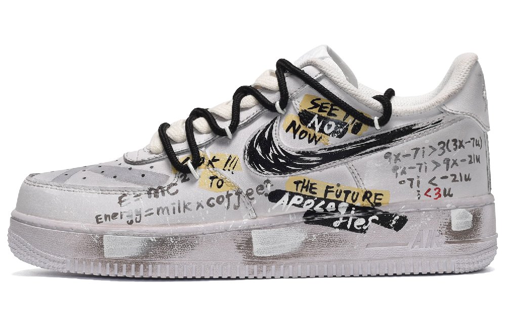 Nike Air Force 1 Skateboard Shoes Women's Low-Top Black White Brown
