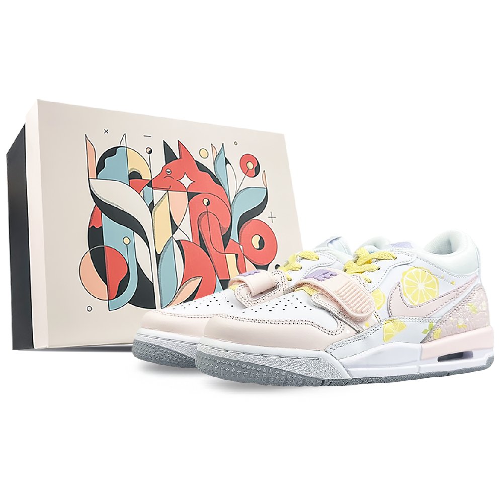 Jordan Legacy 312 Cushioning Wear-Resistant Low-Top Vintage Basketball Shoes GS Pink White