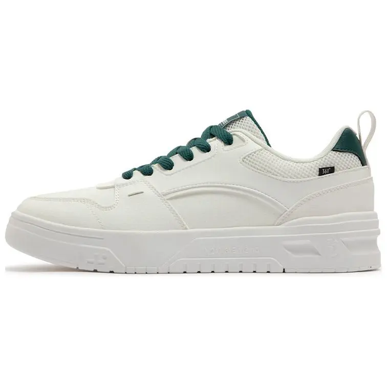 361° Wear-Resistant Slip-Resistant Water-Resistant Low-Top Skateboard Shoes Men's White Green