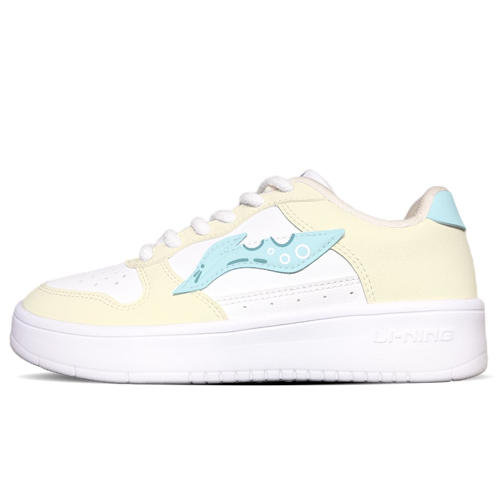 LiNing Pontoon Boats Cushioning, Lightweight, Breathable Low Top Skateboard Shoes Women's Light Yellow