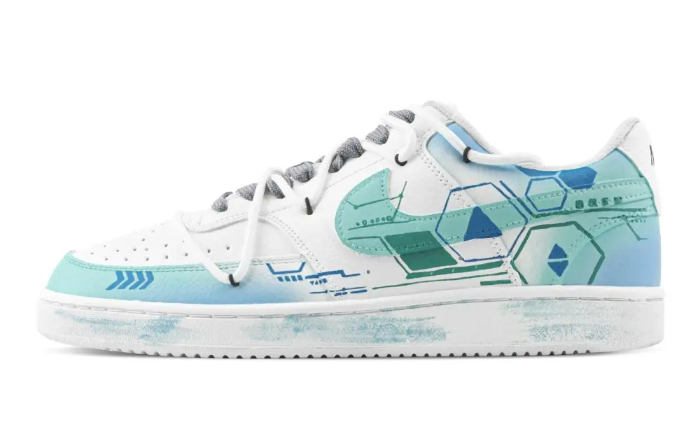 Nike Court Vision 1 Future Abrasion Resistant Low top Skateboard Shoes Men's Green White