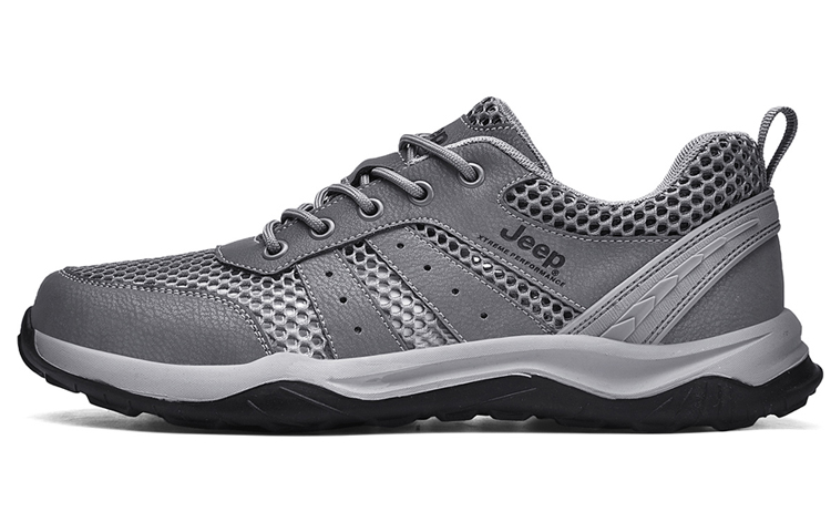 Jeep Cushioning Wear-Resistant Low-Top Outdoor Shoes Men's Gray
