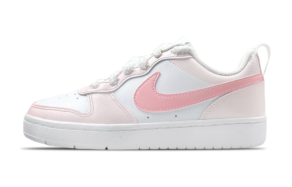 Nike Court Borough Impact Resistance And Abrasion Resistant Low Top Skateboard Shoes GS Pink White