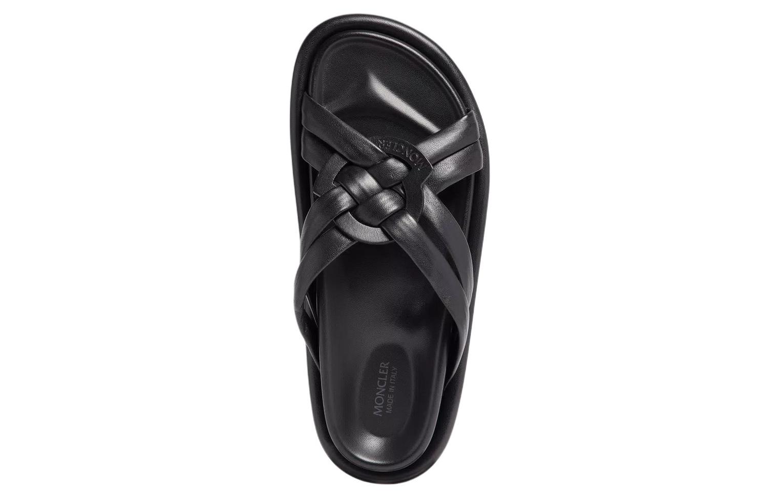 Moncler Bell Crossover-strap Leather Slides купить в интернет-магазине Yoocart с быстрой доставкой по России.